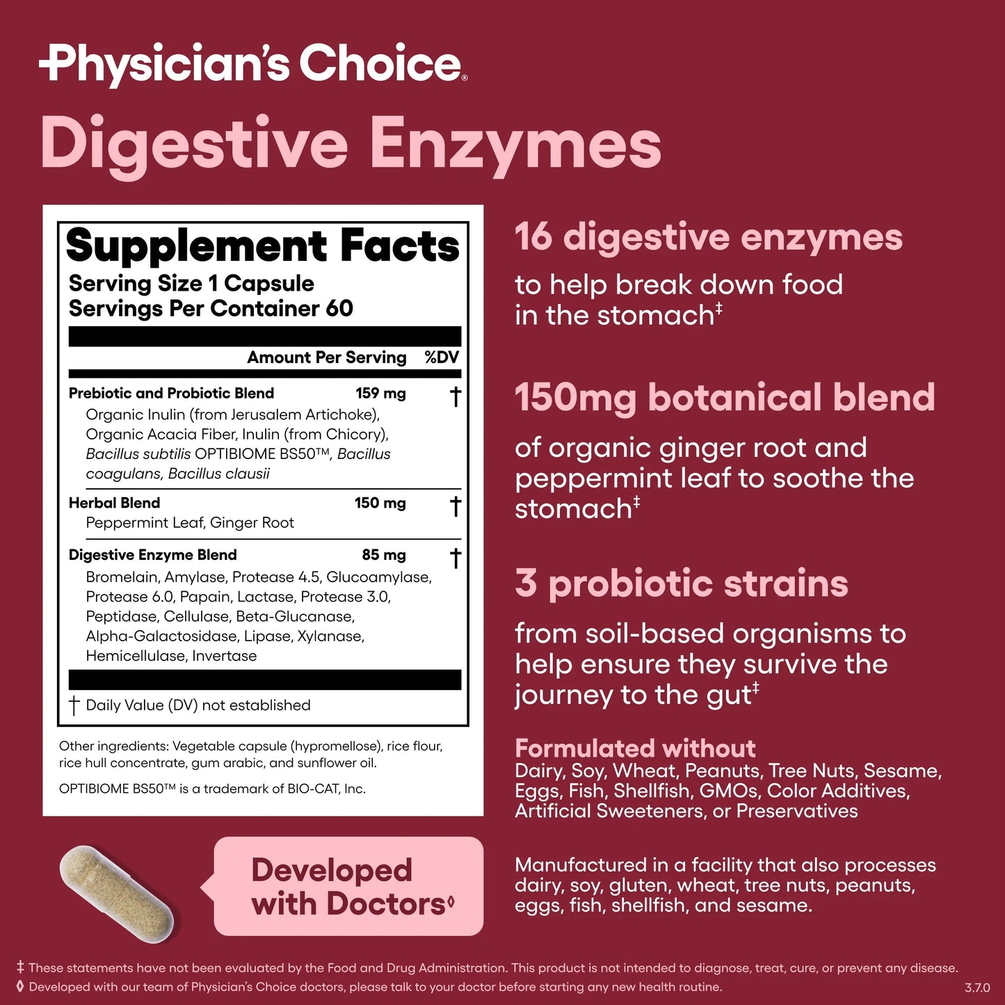 Pinknest Digestive Harmony™ – Enzimas Digestivas con Prebióticos y Probióticos