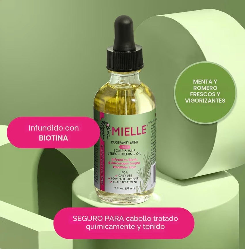 Mielle Rosemary Mint Light Scalp & Hair Strengthening Oil – Aceite Capilar Ligero con Romero y Menta