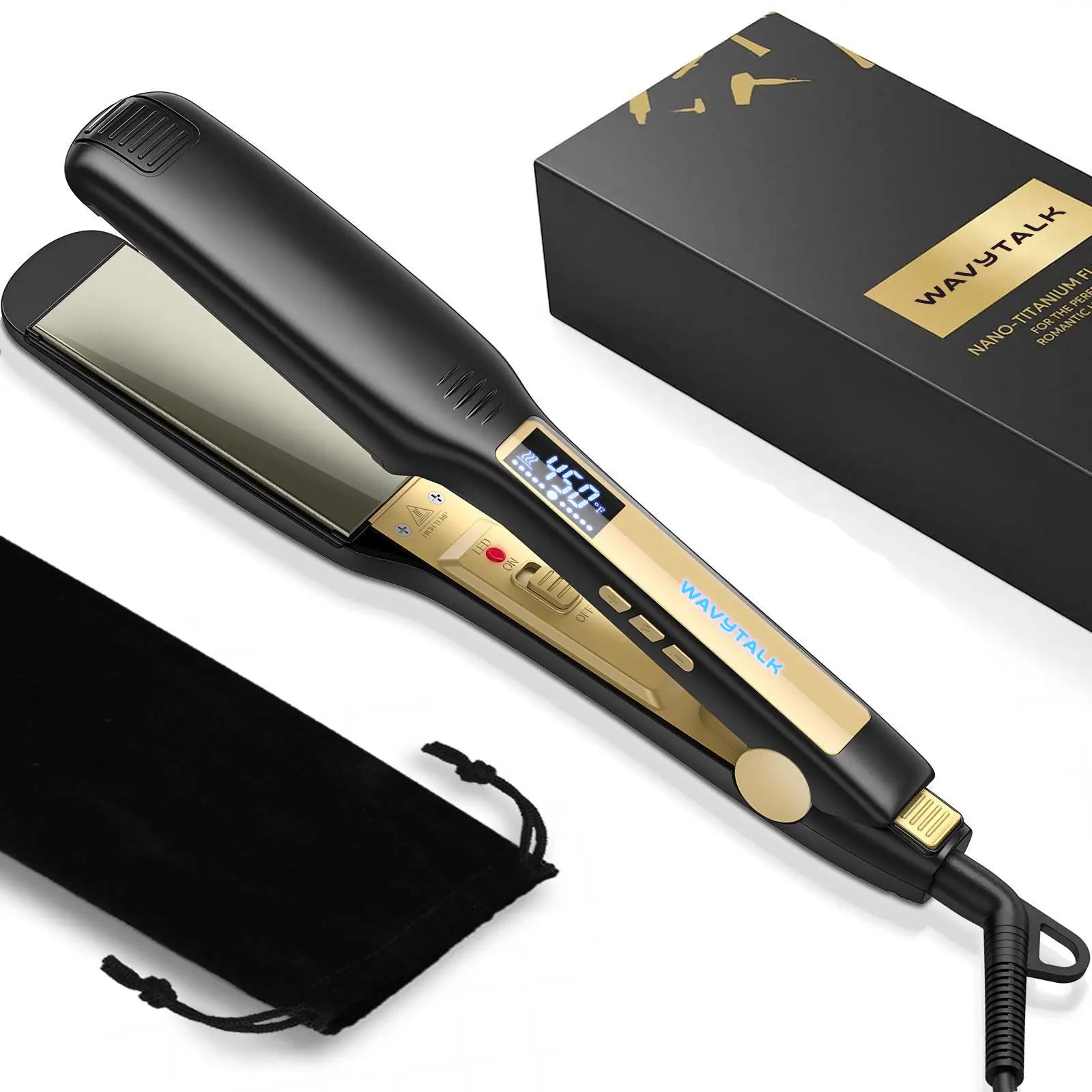 Wavytalk Hair Straightener 1.75 Inch for Effortless Straightening