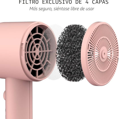 Pinknest™ AirGlow Secador Iónico con Difusor
