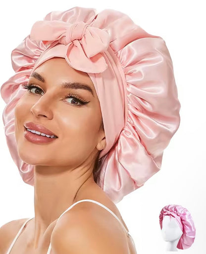 Gorro de Satín Premium PinkCurly™ con Lazo Elegante