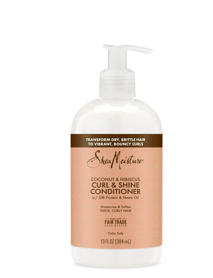 Shea Moisture Coconut & Hibiscus Curl & Shine Duo – Shampoo + Acondicionador para Rizos Definidos e Hidratados