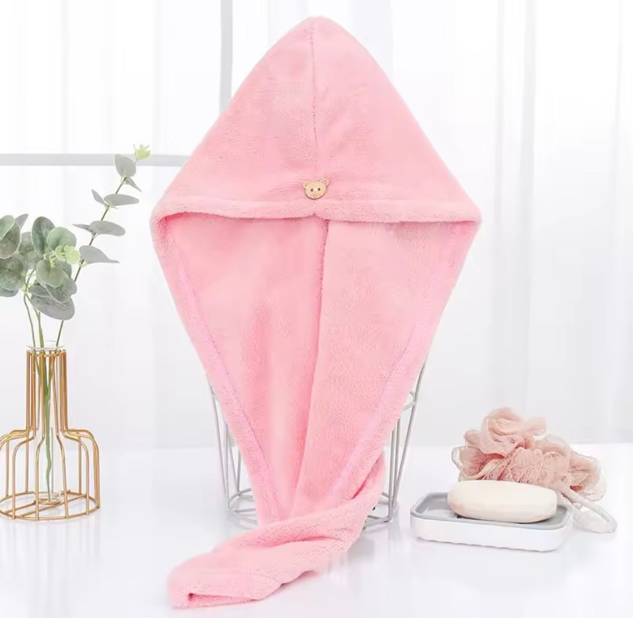 Toalla Turbante de Microfibra PinkCurly™ – Secado Suave para Rizos