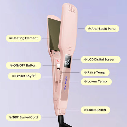 Wavytalk Hair Straightener 1.75 Inch for Effortless Straightening