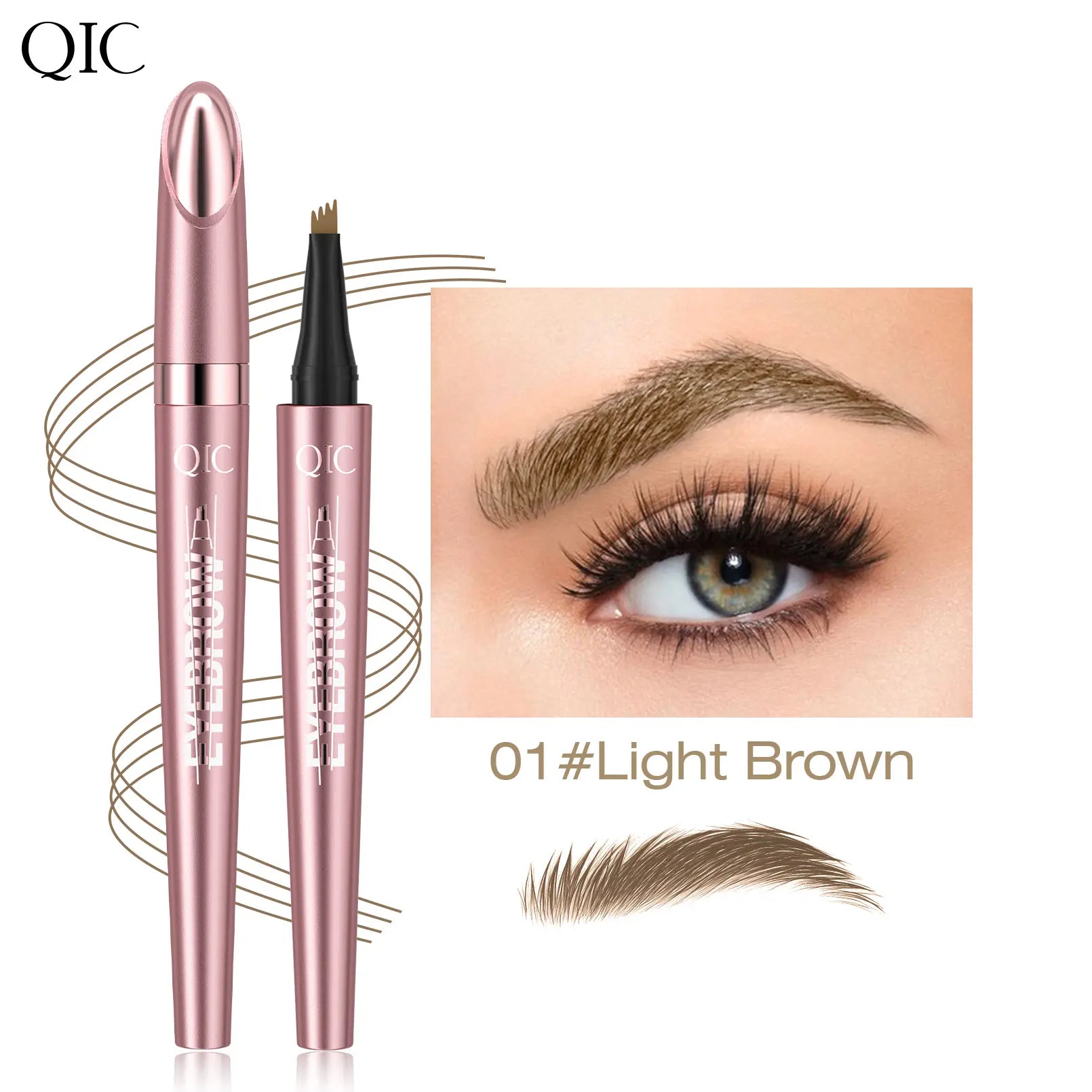 Waterproof Micro-Fork Eyebrow Pencil, Long-Lasting Brow Pen for Natural Hair-Like Strokes, Smudge-Proof Makeup Tool for Daily Use & Soft Glam