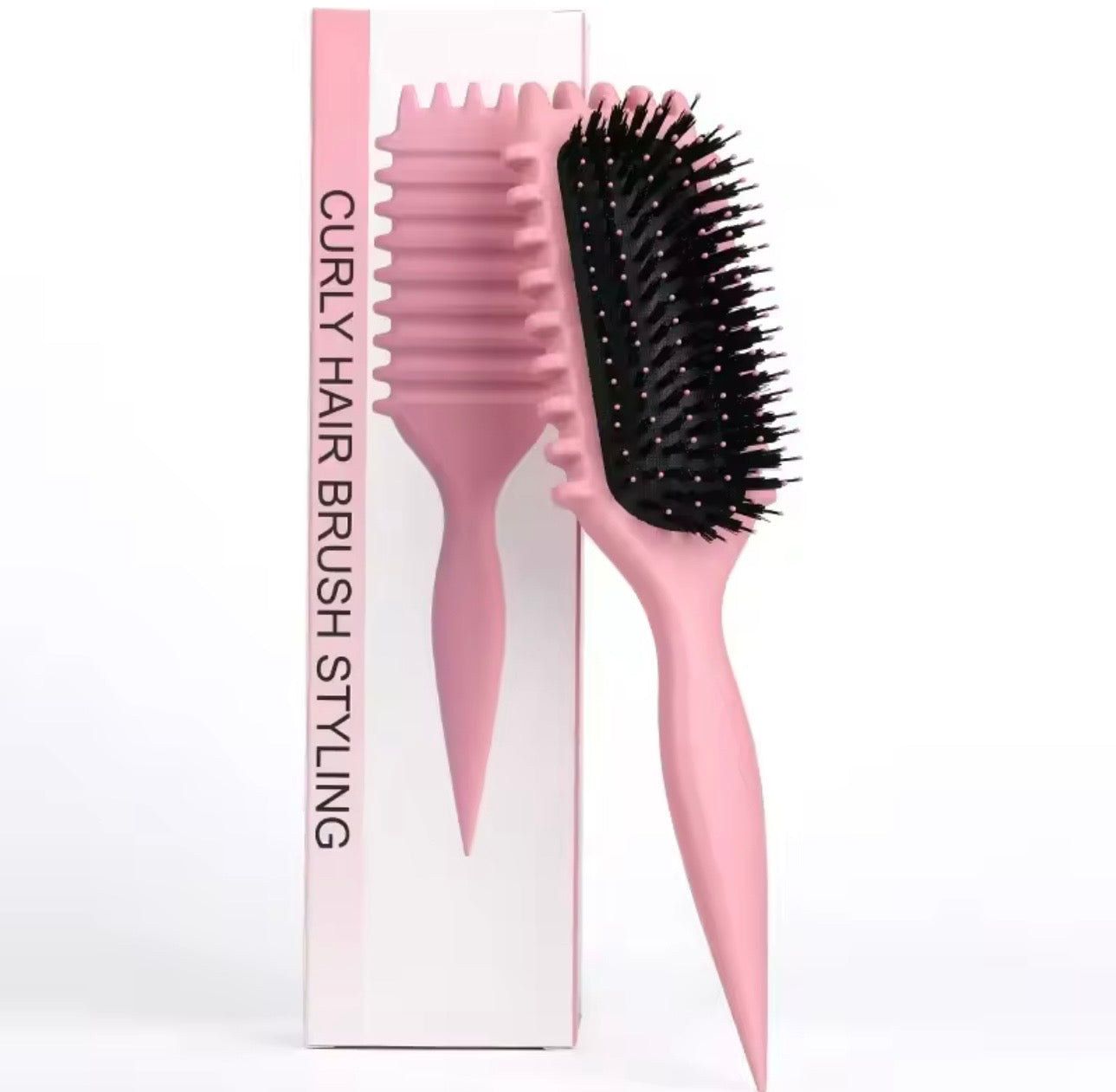 Cepillo Definidor para Rizos PinkCurly™ – Definición Profesional y Control del Frizz