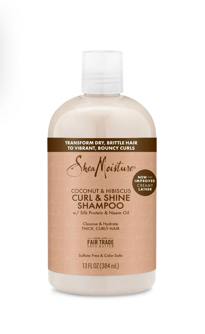 Shea Moisture Coconut & Hibiscus Curl & Shine Duo – Shampoo + Acondicionador para Rizos Definidos e Hidratados