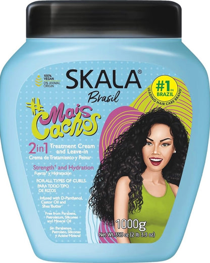 Skala Mais Cachos 2 en 1 – Crema de Tratamiento y Leave-In para Rizos