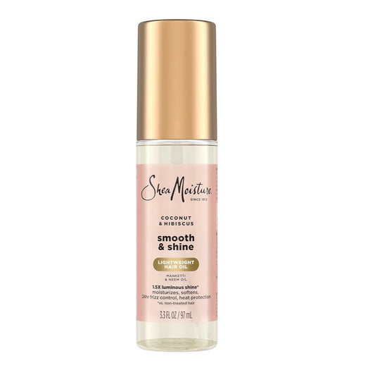 Shea Moisture Coconut & Hibiscus Smooth & Shine Hair Oil – Aceite Ligero para Brillo y Control del Frizz