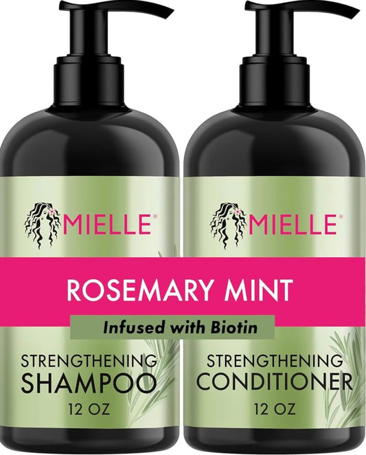 Mielle Rosemary Mint Shampoo & Conditioner Duo – Fortalece, Nutre y Revitaliza tu Cabello