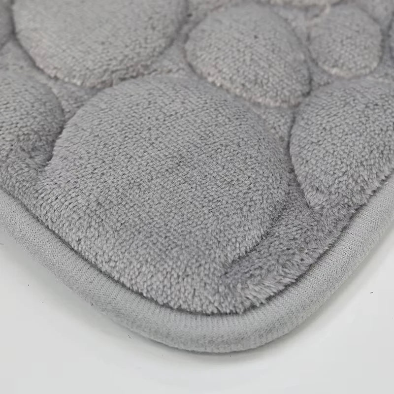 3 unids/set Color sólido baño Simple absorbente de agua y alfombrilla antideslizante patrón de piedra, cómodo y suave, juego de tres piezas