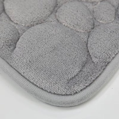 3 unids/set Color sólido baño Simple absorbente de agua y alfombrilla antideslizante patrón de piedra, cómodo y suave, juego de tres piezas