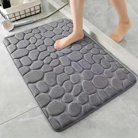 Alfombrilla de baño antideslizante 3D, felpudo absorbente, adoquín en relieve, alfombrillas de puerta, lavables a máquina, secado rápido