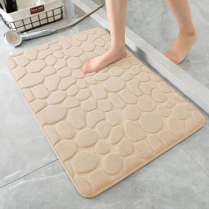 Alfombrilla de baño antideslizante 3D, felpudo absorbente, adoquín en relieve, alfombrillas de puerta, lavables a máquina, secado rápido