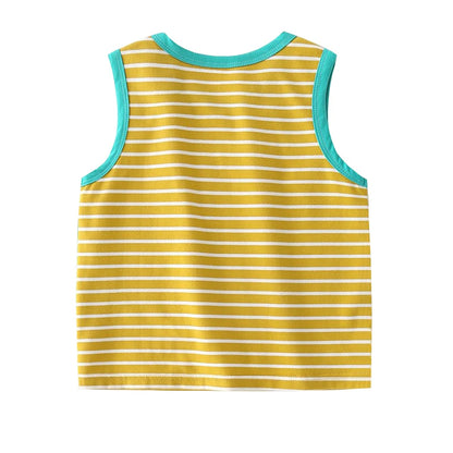 Conjunto de ropa de 2 piezas con chaleco y pantalones cortos, pijamas de León de dibujos animados, chándal informal de algodón para niños  de 1 a 6 años