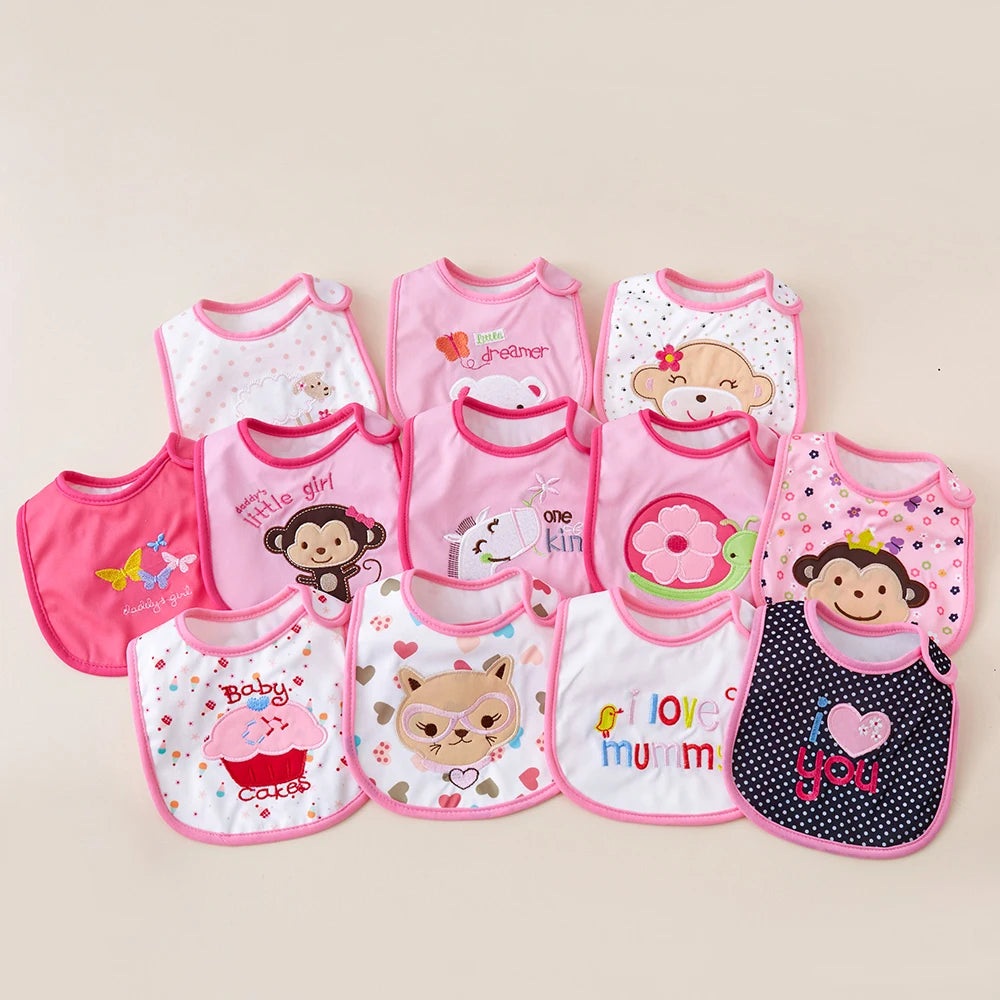 Paquete de 5 Baberos Suaves Ajustables para Bebé, Paños para Eructar para Recién Nacidos, Pañuelo Tipo Bandana para Niños y Niñas, Toalla para la Saliva
