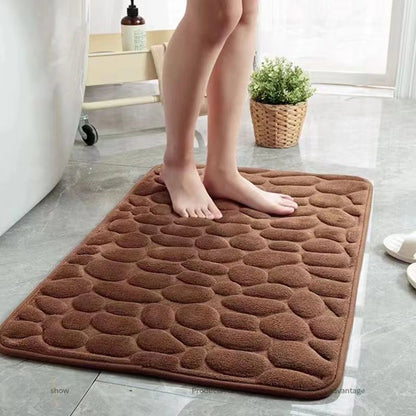 Alfombrilla de baño antideslizante 3D, felpudo absorbente, adoquín en relieve, alfombrillas de puerta, lavables a máquina, secado rápido