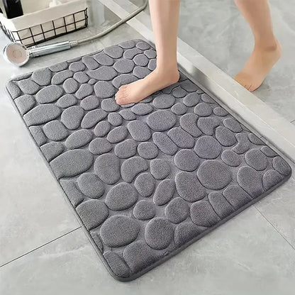 Alfombrilla de baño antideslizante 3D, felpudo absorbente, adoquín en relieve, alfombrillas de puerta, lavables a máquina, secado rápido