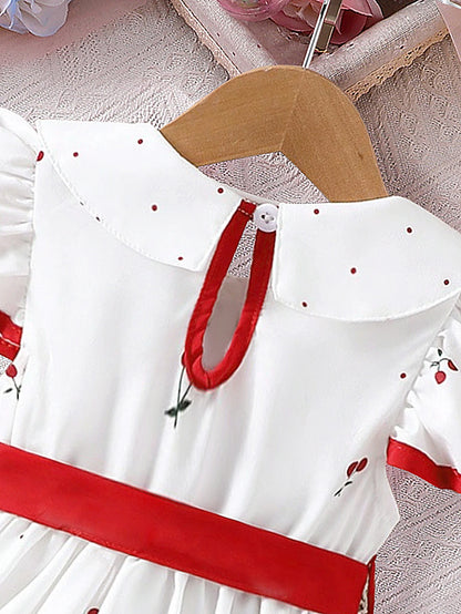 NOVEDAD DE VERANO 2025, vestido con estampado Floral para niñas, vestido de princesa transpirable para bebés de 0 a 3 años, traje fresco de manga corta