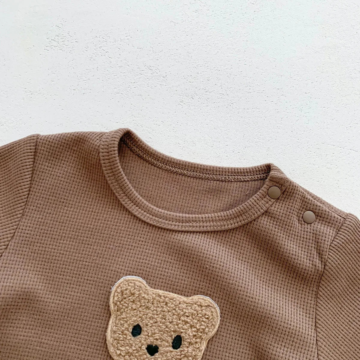 Nuevo en verano, monos para niños y niñas de manga corta con parche de gofre, monos para recién nacidos, pelele de algodón, sombrero de regalo con oreja
