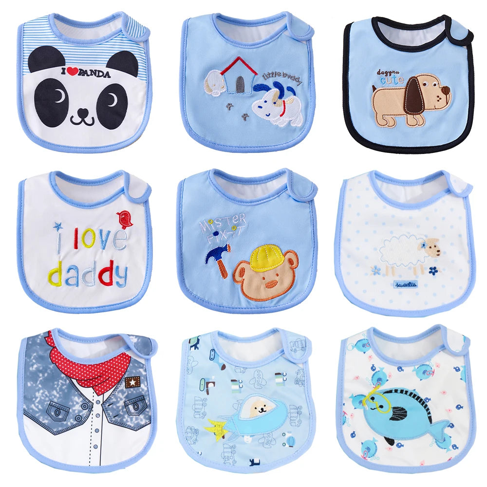 Paquete de 5 Baberos Suaves Ajustables para Bebé, Paños para Eructar para Recién Nacidos, Pañuelo Tipo Bandana para Niños y Niñas, Toalla para la Saliva