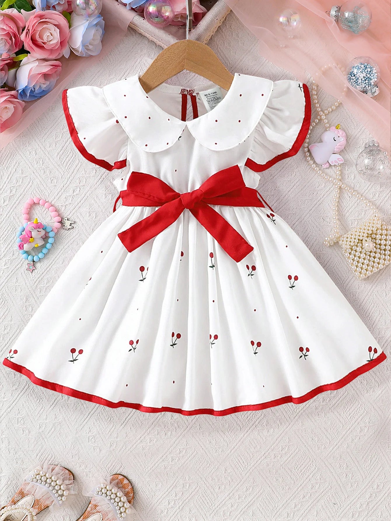 NOVEDAD DE VERANO 2025, vestido con estampado Floral para niñas, vestido de princesa transpirable para bebés de 0 a 3 años, traje fresco de manga corta