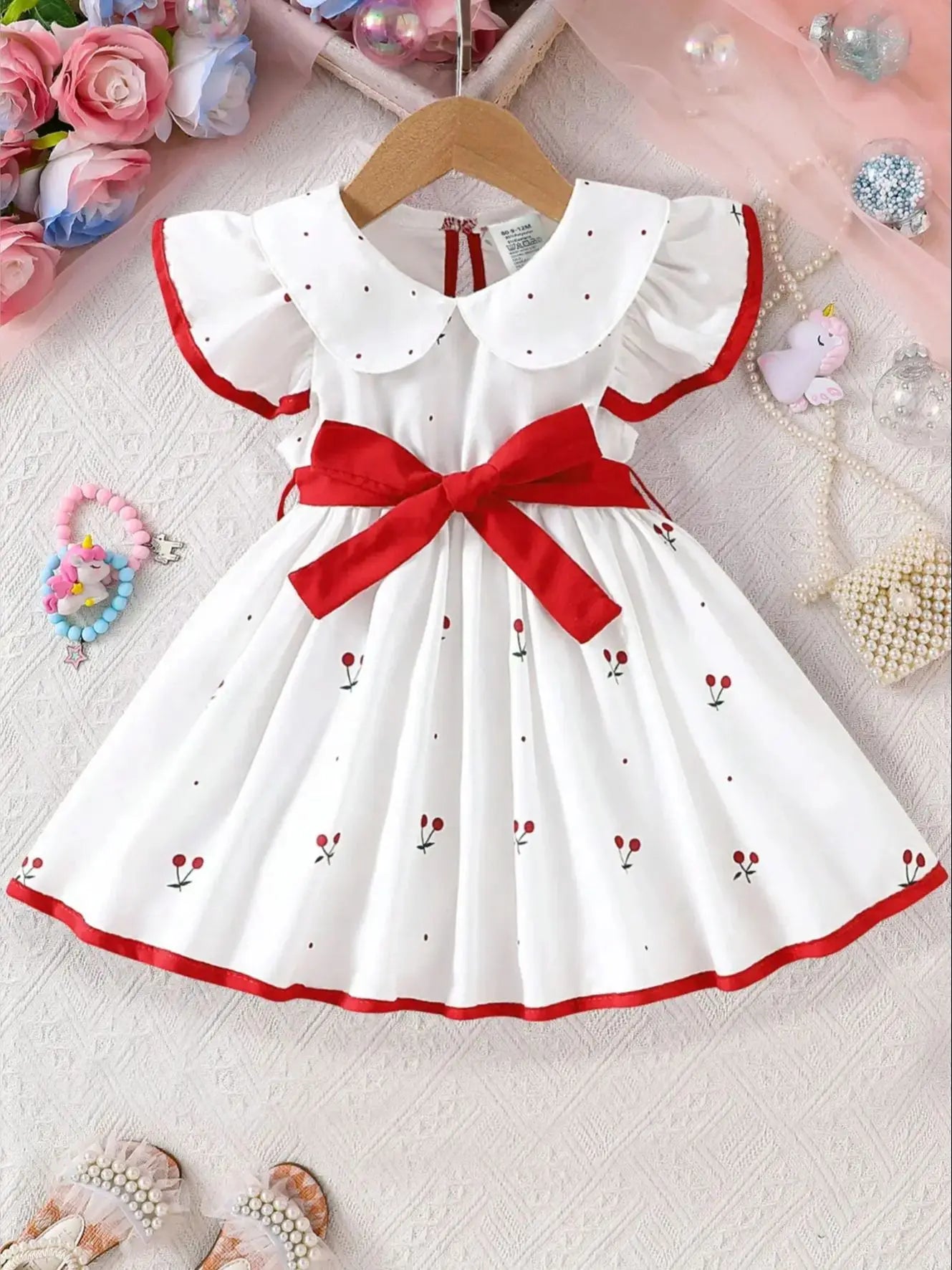 NOVEDAD DE VERANO 2025, vestido con estampado Floral para niñas, vestido de princesa transpirable para bebés de 0 a 3 años, traje fresco de manga corta