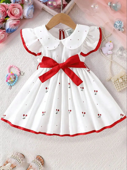 NOVEDAD DE VERANO 2025, vestido con estampado Floral para niñas, vestido de princesa transpirable para bebés de 0 a 3 años, traje fresco de manga corta