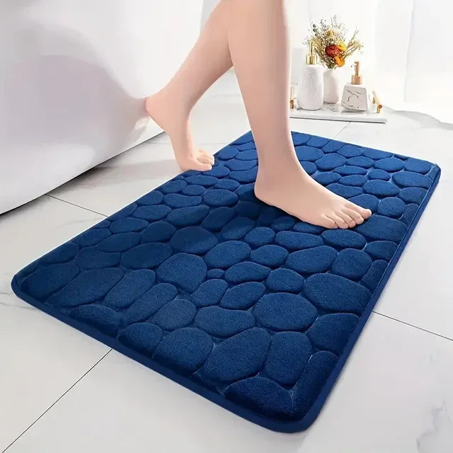 Alfombrilla de baño antideslizante 3D, felpudo absorbente, adoquín en relieve, alfombrillas de puerta, lavables a máquina, secado rápido