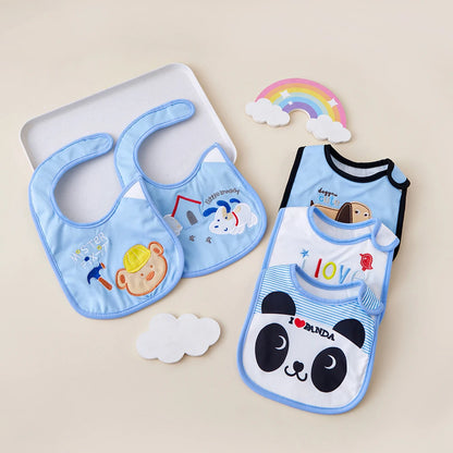 Paquete de 5 Baberos Suaves Ajustables para Bebé, Paños para Eructar para Recién Nacidos, Pañuelo Tipo Bandana para Niños y Niñas, Toalla para la Saliva