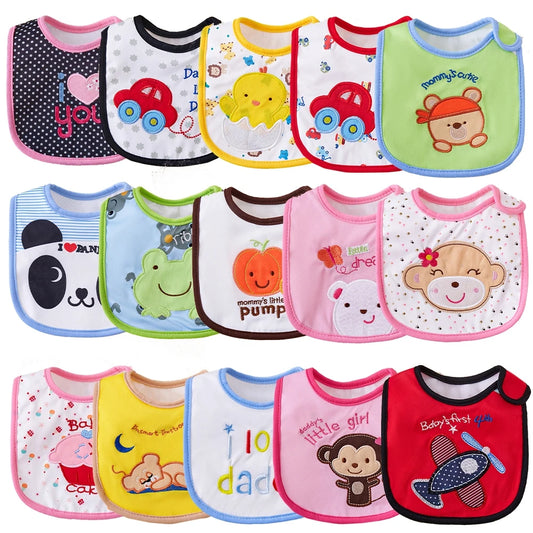 Paquete de 5 Baberos Suaves Ajustables para Bebé, Paños para Eructar para Recién Nacidos, Pañuelo Tipo Bandana para Niños y Niñas, Toalla para la Saliva