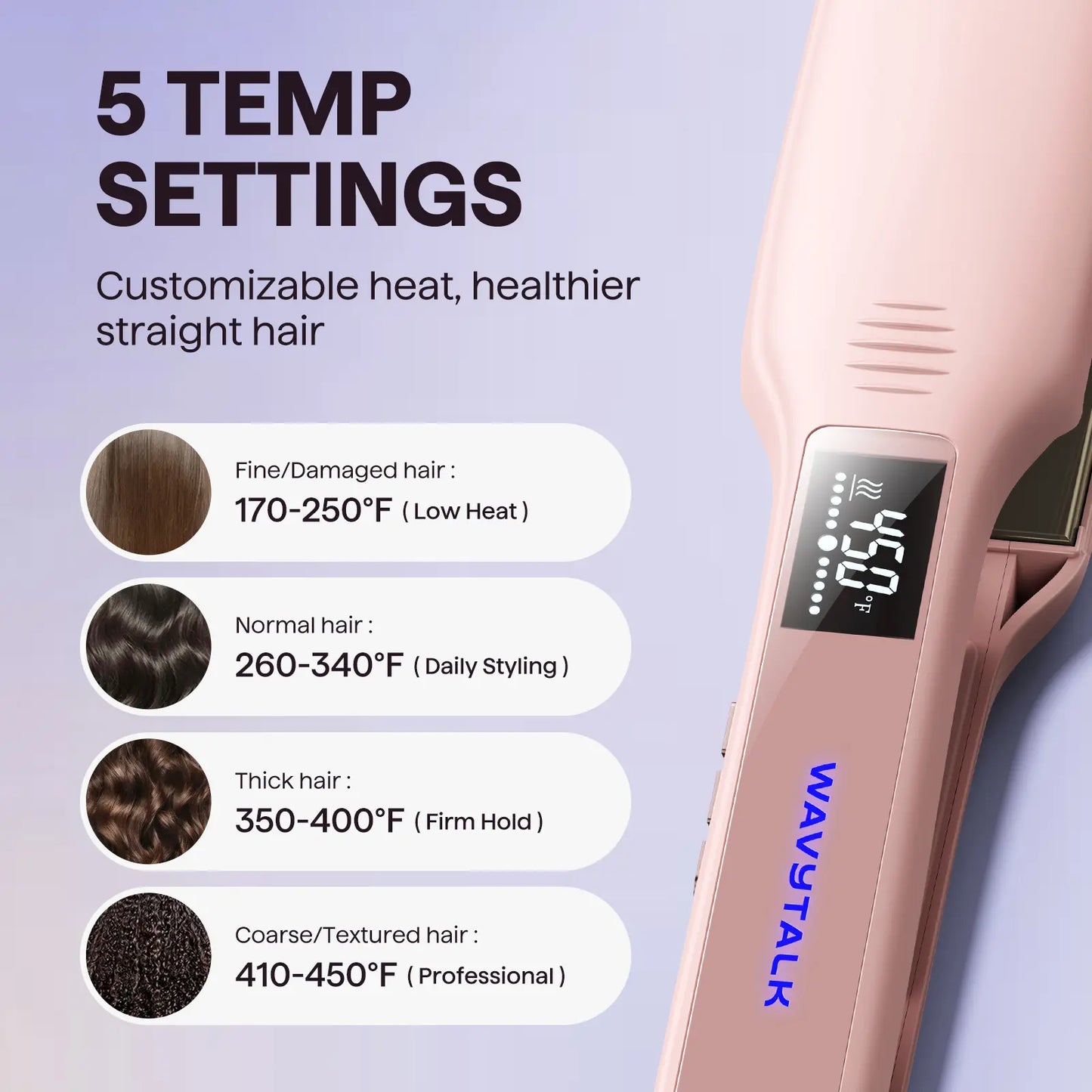 Wavytalk Hair Straightener 1.75 Inch for Effortless Straightening