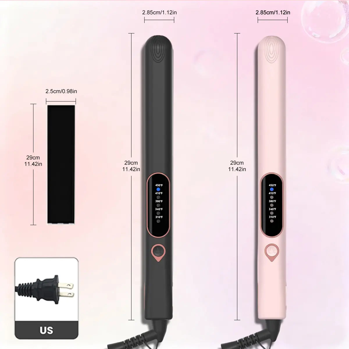 Thirtek 1 Inch 2 in 1 Hair Straightener & Curler Iron, 15S Heat Up, 5 Temp LED, Floating Plates, 360°Cord, with Glove & 2 Clips Hair Flat Iron Ceramic Flat Iron Hair Flat Iron Straightener